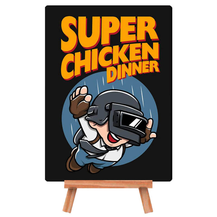 PUBG Super Chicken Dinner - Desk Decor Poster with Stand - The Squeaky Store