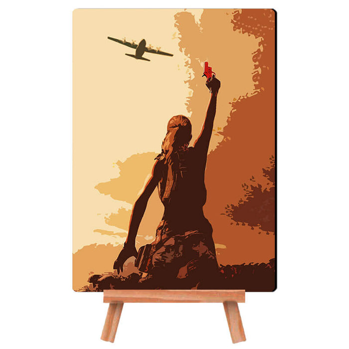 PUBG Air Drop at Erangel Artwork- Desk Decor Poster with Stand - The Squeaky Store