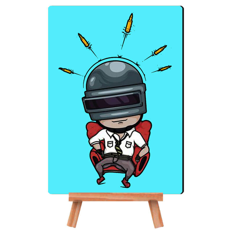 PUBG Guy Cartoon - Desk Decor Poster with Stand - The Squeaky Store