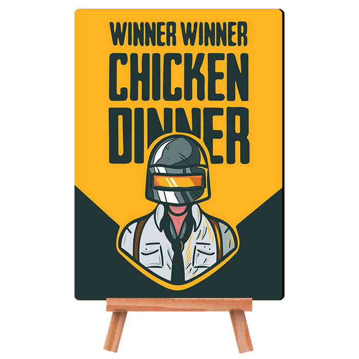 PUBG Legend Winner Winner Chicken Dinner- Desk Decor Poster with Stand - The Squeaky Store