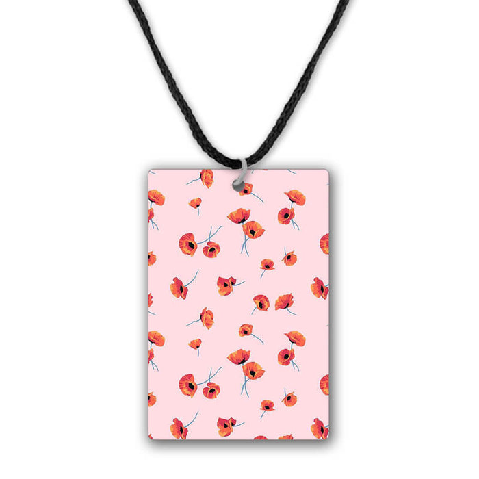 Red Floral Pattern Printed Pendant Necklace - The Squeaky Store