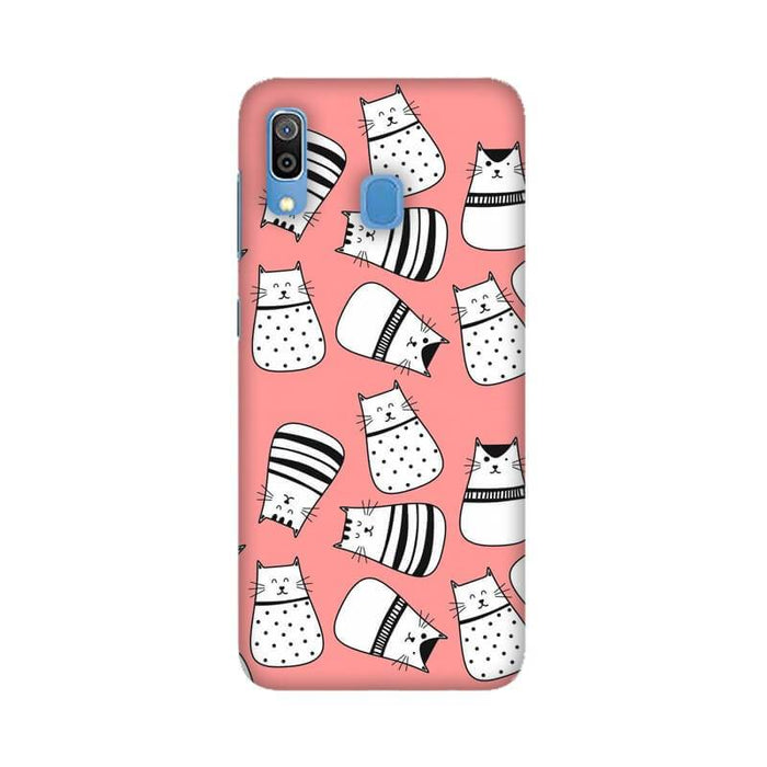Cute Cats Designer Abstract Pattern Samsung A20S Cover - The Squeaky Store