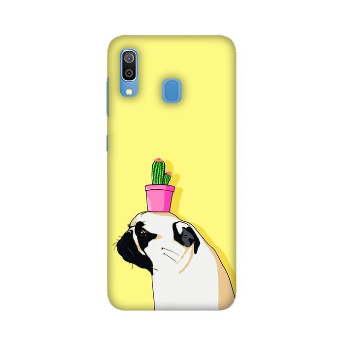 Cute Pug with Cactus Illustration Samsung M20 Cover - The Squeaky Store
