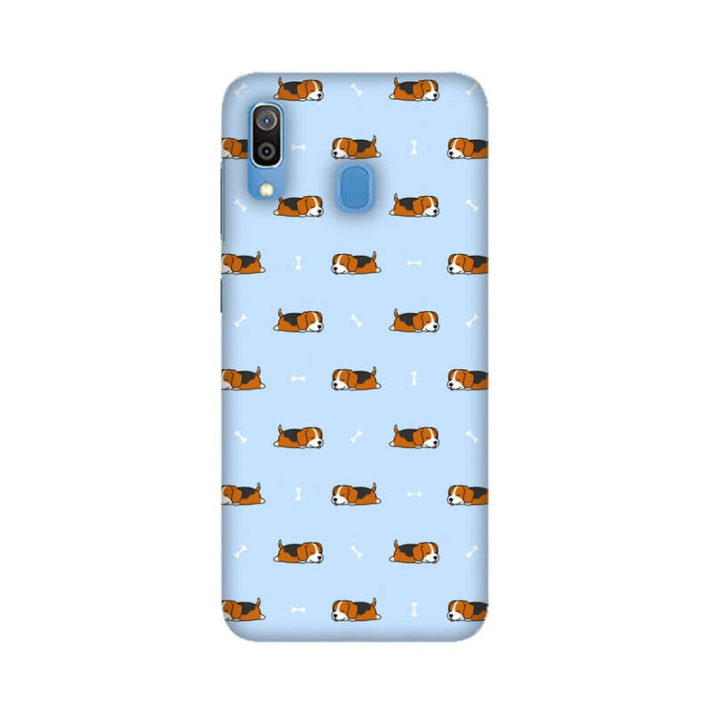 Cute Dog with Bone Pattern Designer Samsung A30 Cover - The Squeaky Store