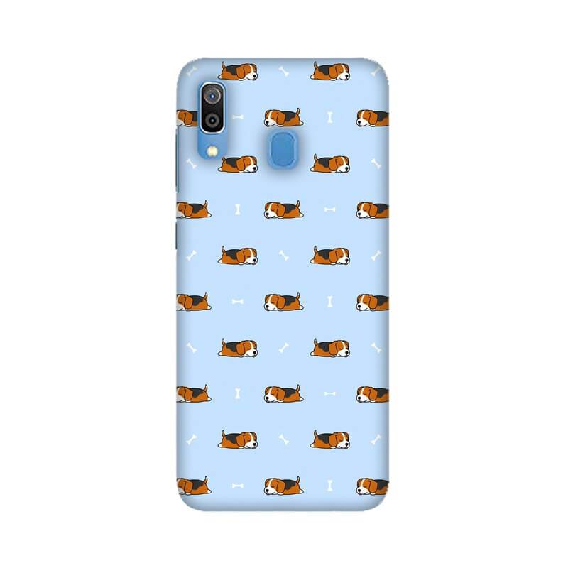 Cute Dog with Bone Pattern Designer Samsung A20 Cover - The Squeaky Store