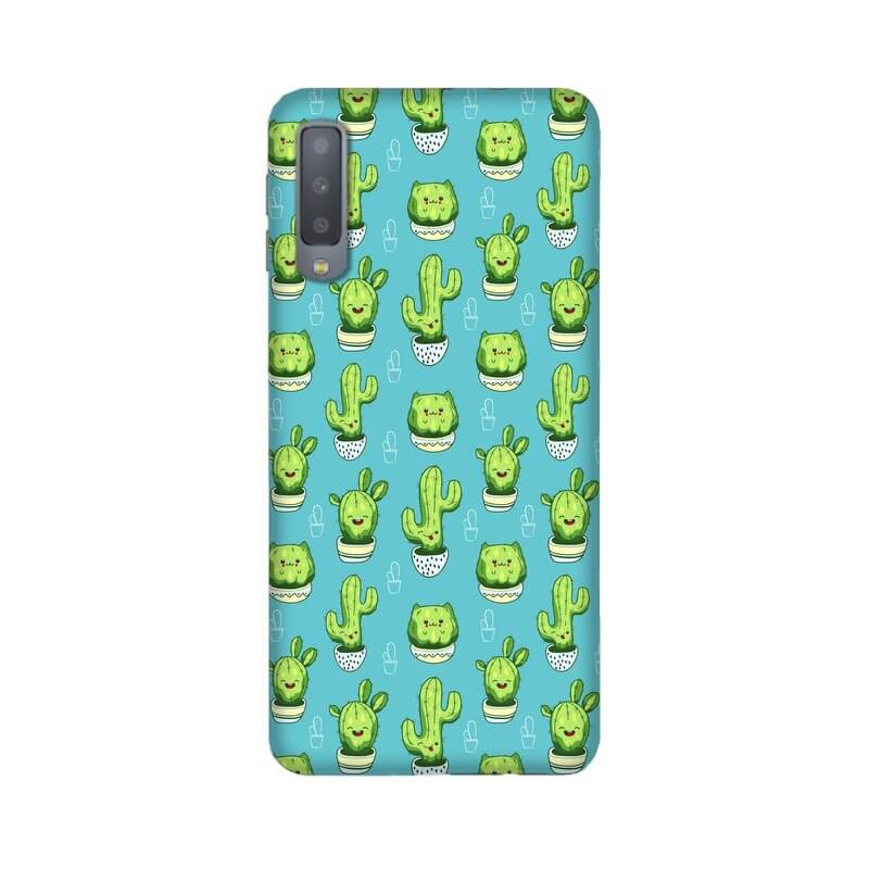 Kawaii Cactus Abstract Pattern Designer Samsung A7 (2018) Cover - The Squeaky Store