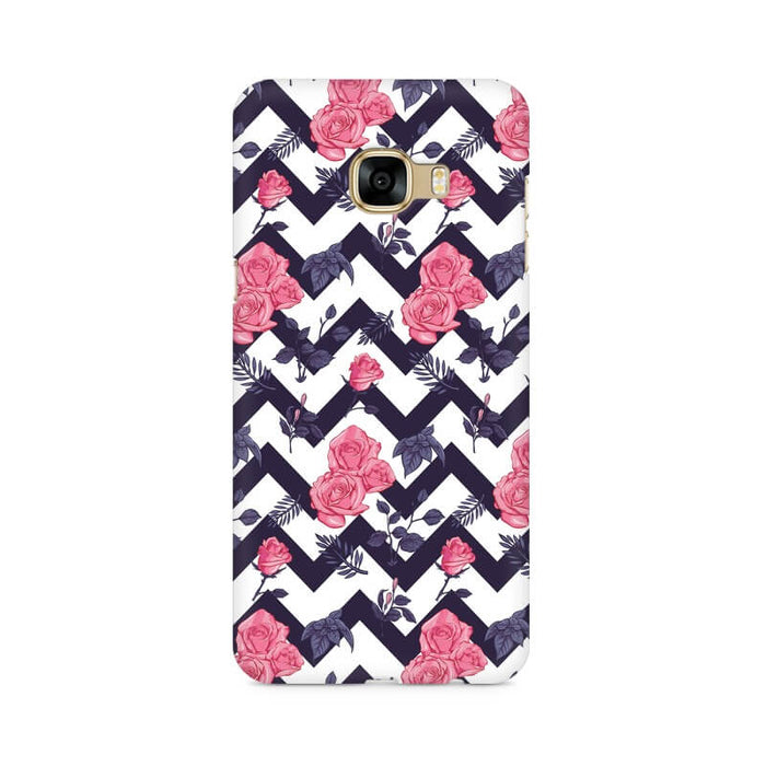 Zigzag Flowers Abstract Pattern Samsung C7 PRO Cover - The Squeaky Store