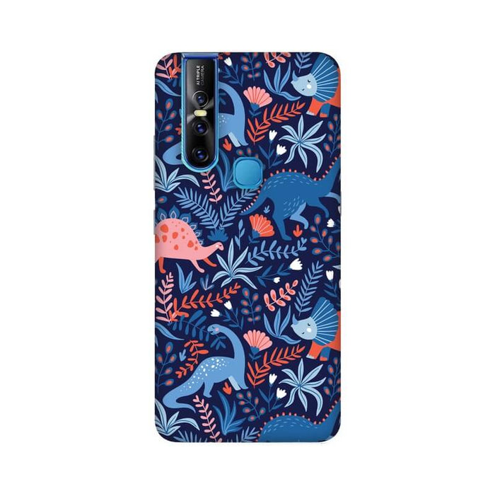 Dinosaur Designer Abstract Pattern Vivo V15 Cover - The Squeaky Store