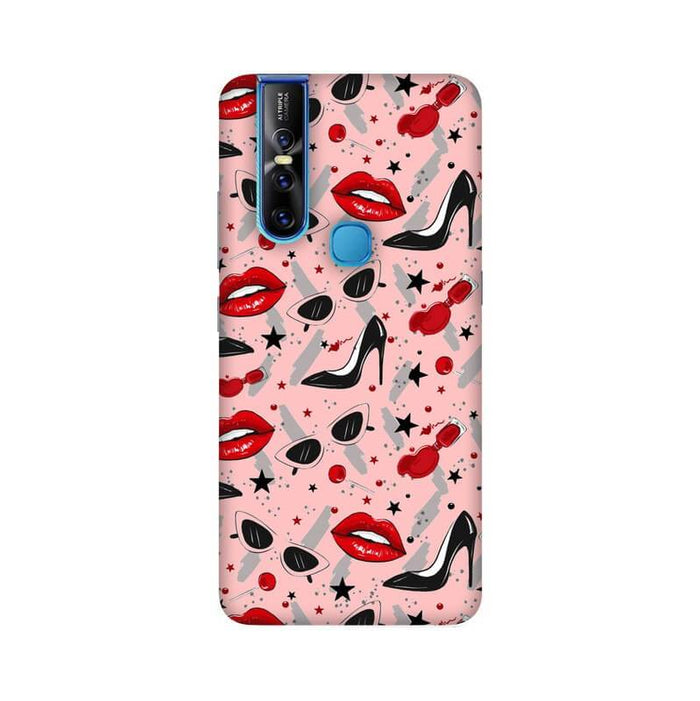 Girl Makeup Fashion Designer Abstract Pattern Vivo V15 Cover - The Squeaky Store