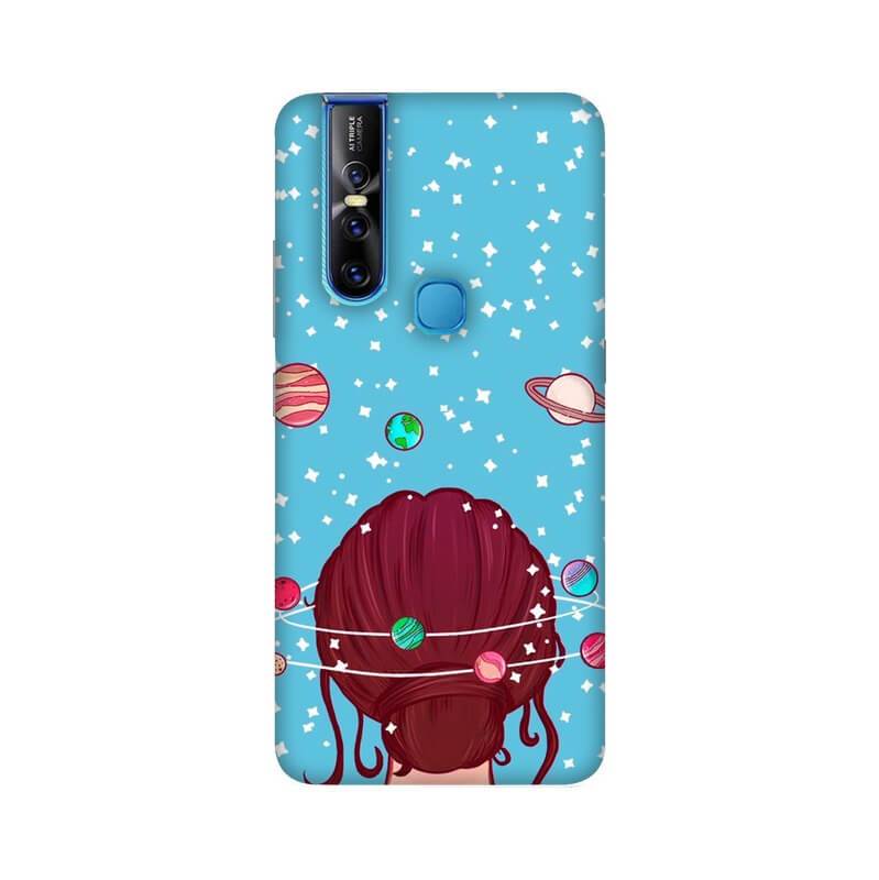 Planet Lover Girl Pattern Designer Vivo V15 Cover - The Squeaky Store