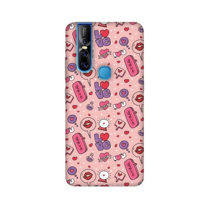 Love Quote Pattern Designer Vivo V15 Cover - The Squeaky Store