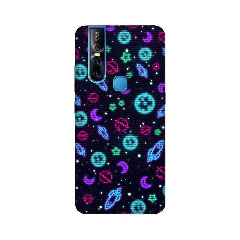 Retro Planets Pattern Designer Vivo V15 Cover - The Squeaky Store