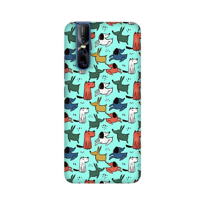 Cute Dogs Abstract Pattern Vivo V15 Pro Cover - The Squeaky Store
