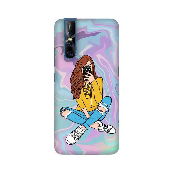 Selfie Girl Illustration Vivo V15 Pro Cover - The Squeaky Store