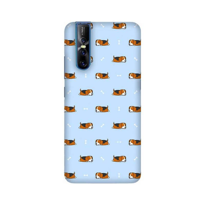Cute Dog with Bone Pattern Designer Vivo V15 Pro Cover - The Squeaky Store