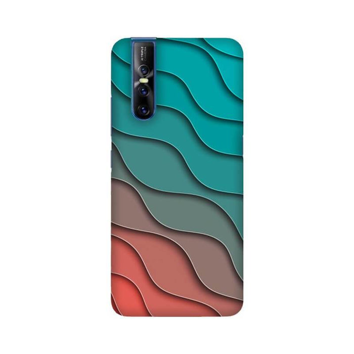 Pastel Color Wavy Pattern Designer Vivo V15 Pro Cover - The Squeaky Store