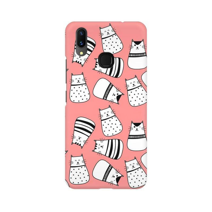 Cute Cats Designer Abstract Pattern Vivo Y95 Cover - The Squeaky Store