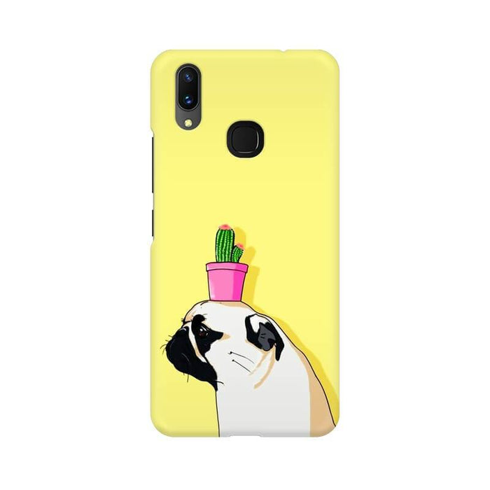 Cute Pug with Cactus Illustration Vivo Y83 Pro Cover - The Squeaky Store
