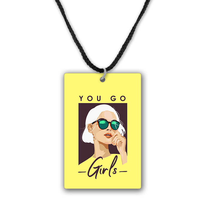 You Go Girls Printed Pendant Necklace - The Squeaky Store
