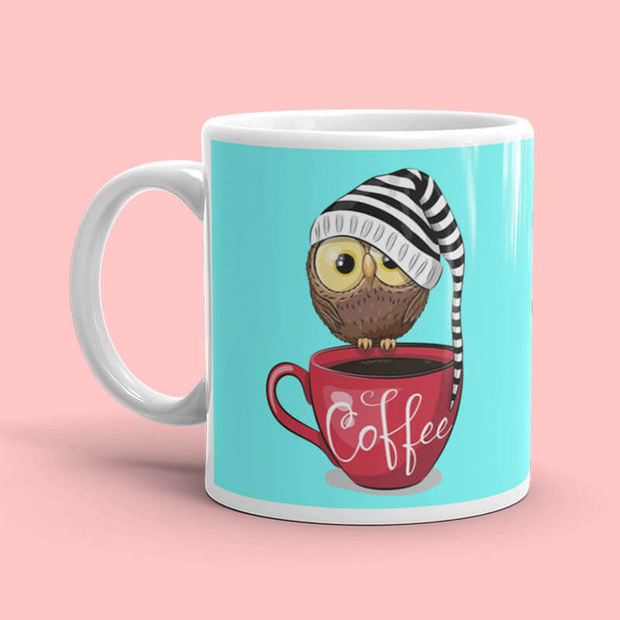 Coffee Lover Owl Mug-thesqueakystore.myshopify.com