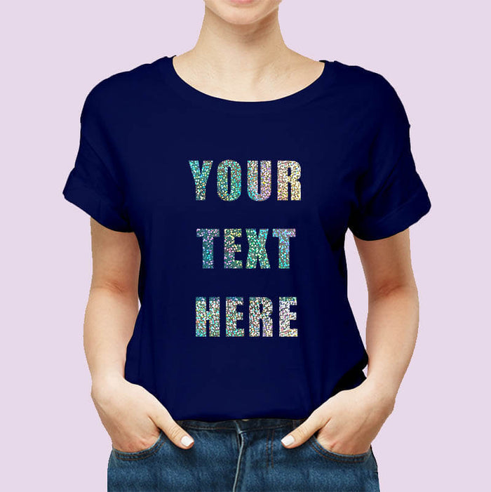 Customized Unisex Tshirt - Holographic Dotted Print Quote-thesqueakystore.myshopify.com