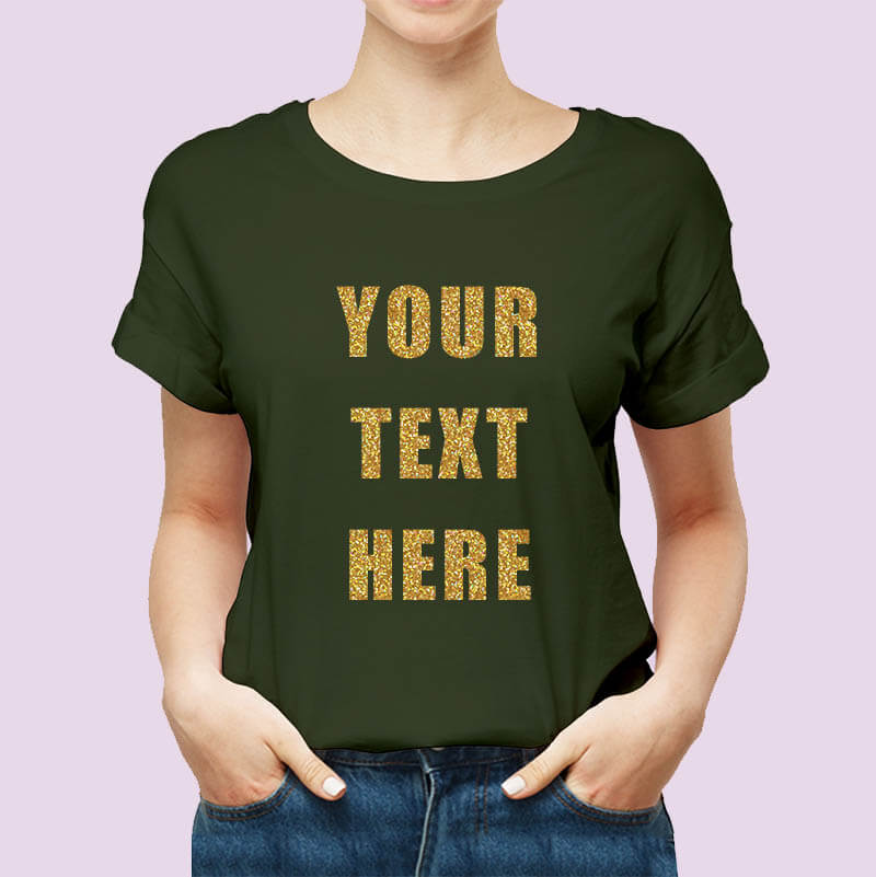 Customized Unisex Tshirt - Golden Glitter Print Quote-thesqueakystore.myshopify.com