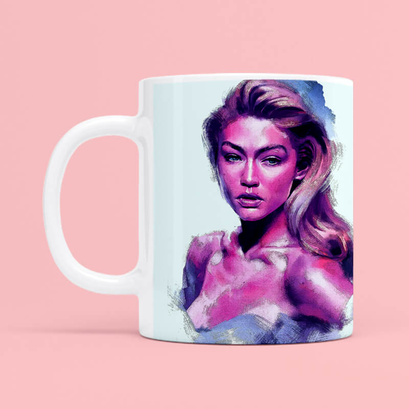 Gigi Hadid Fashion Art Mug - The Squeaky Store
