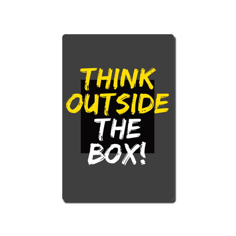 Think Outside The Box Quote Fridge Magnet-thesqueakystore.myshopify.com