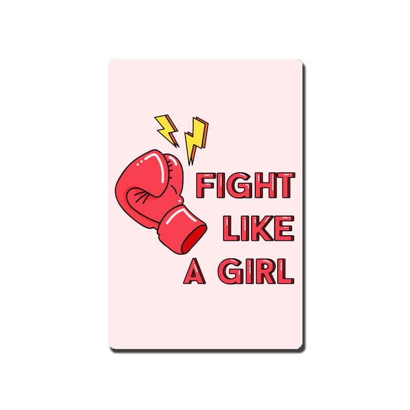 Fight Like A Girl Feminist Quote Fridge Magnet-thesqueakystore.myshopify.com