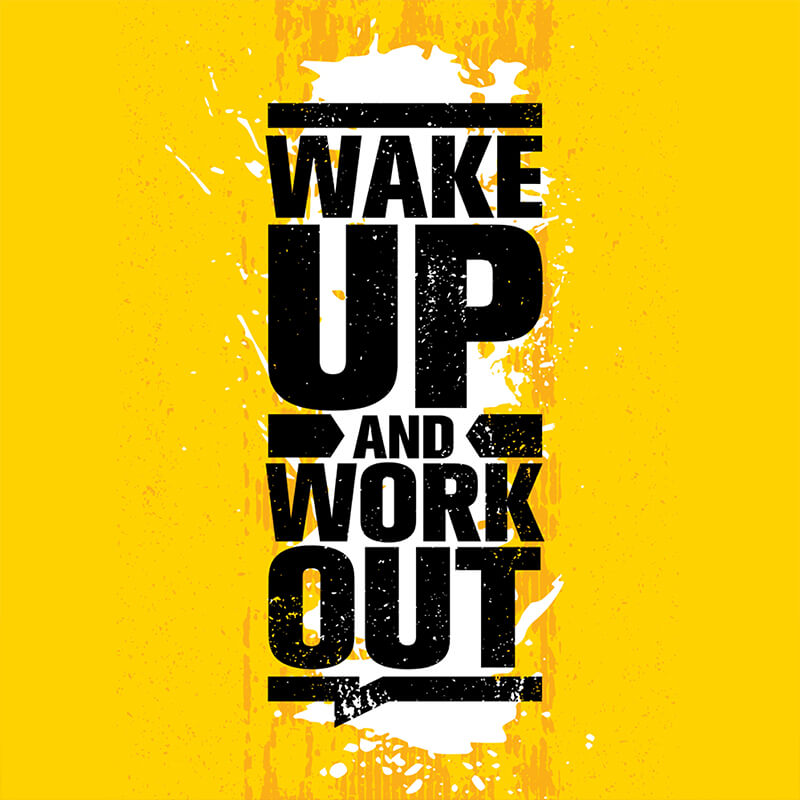 Wake Up And Workout Fitness Gym Quote Home Décor Stone Print-thesqueakystore.myshopify.com