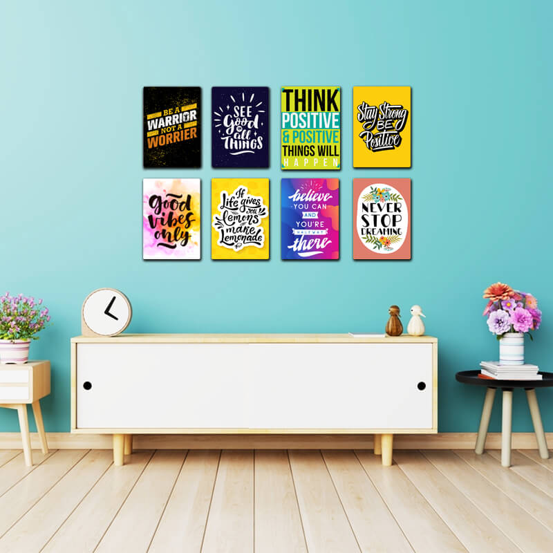 Positive Mind Positive Vibes Positive Life Quote - Wall & Desk Decor Poster With Stand - The Squeaky Store