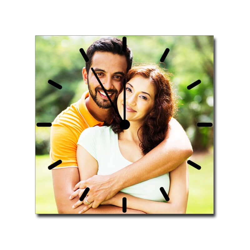 Customized Photo Printed Clock - Square Shaped - The Squeaky Store