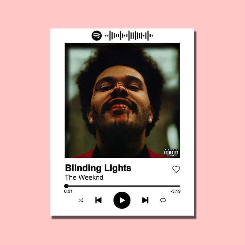 Blinding Lights The Weeknd - Mini Spotify Music Player Magnet -The ...